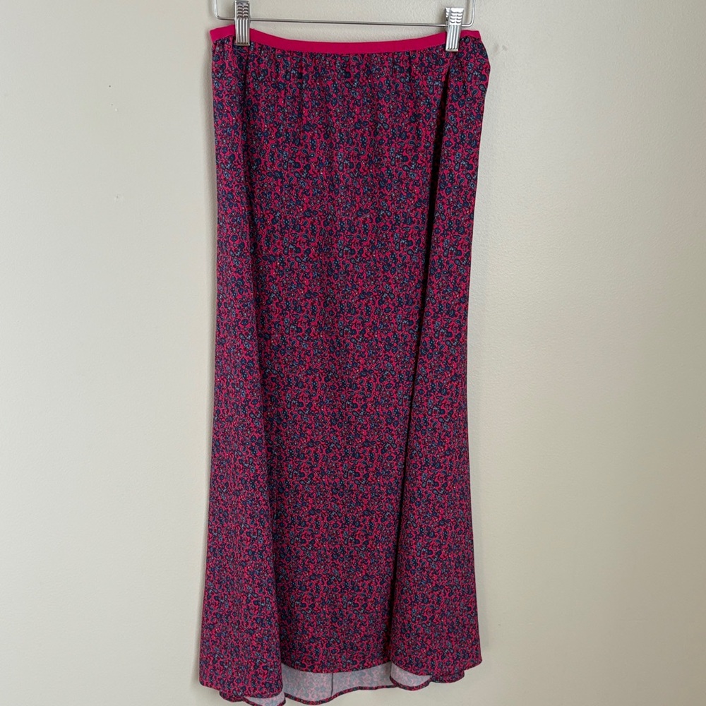 French Connection Pink and Navy Floral Maxi Cottagecore Skirt NWT MSRP $98 Sz 6